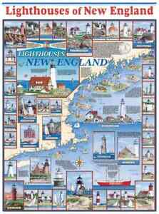 NEW White Mountain 1000-Pc Jigsaw Puzzle "Lighthouses of New England" 