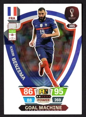 BENZEMA GOAL MACHINE #385 FRANCE CROMO CARD FIFA WORLD CUP QATAR 2022 PANINI - Imagen 1 de 2