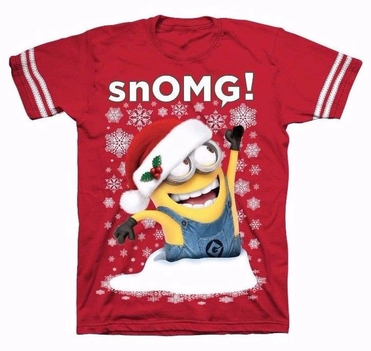 Camiseta masculina Despicable Me Minion SnOMG inverno neve Natal vermelho feriado XS P XL - Imagem 1 de 1