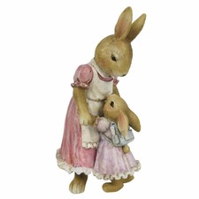 Clayre & Eef Hasenmama mit Kind Hasenkind Mama Häschen rosa Ostern Deko