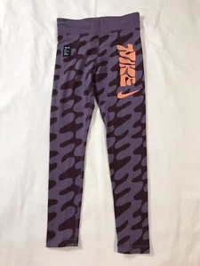 Nike Air Leggings Girls Medium Purple Orange Graphic Cody Hudson - Picture 1 of 13