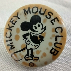 Vintage 1930’s Disney Mickey Mouse Club Celluloid Button Stick Pin RARE!
