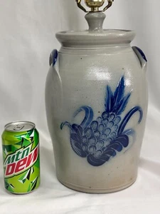 ELDRETH Pottery Table Lamp signed 1998- Pineapple - Salt Glaze Vintage - Picture 1 of 17