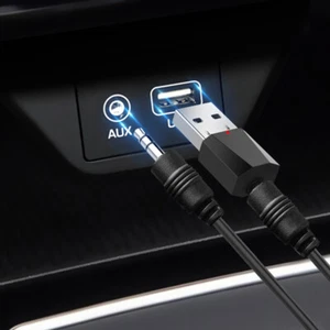 Bluetooth Receiver Adapter 3.5mm AUX To USB Audio Stereo For Car Music Black - Picture 1 of 12