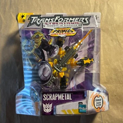 2006 Hasbro Transformers Cyberton Primus Unleashed Scrapmetal Yellow Figure  NIB - Image 1 of 4