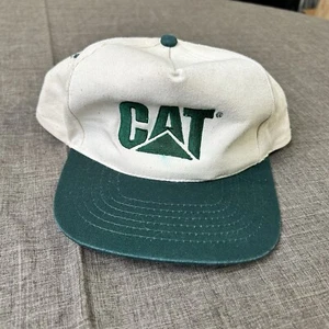 Vintage CAT Caterpillar Hat 80s 90s Green Car Truck Diesel - Picture 1 of 5