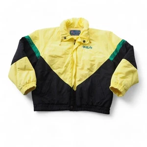 Fila Magic Line Vintage 80s Made in Italy Zip Jacket Yellow/Black/Green Men's L - Picture 1 of 15