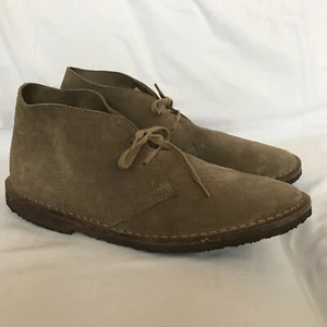 J Crew Men's Chukka Ankle Boots Brown Suede Lace up Size 11 M Made in Italy - Picture 1 of 8