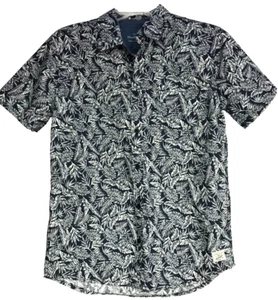 Weatherproof Vintage Men’s Large 14/16 Button Down Shirt Blue Leaves - Picture 1 of 10
