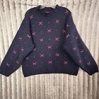 Vintage Eddie Bauer Womens Knit Sweater Embroidered Size Large 