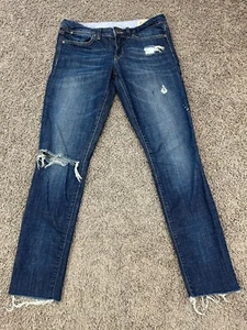 Gap Jeans Edizione Limitata Donna Taglia 28 Blu Deinm Slim Dritto Elasticizzato Crop - Foto 1 di 14