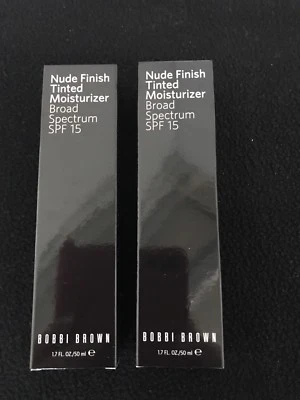 2 pcs Bobbi Brown Nude Finish Tinted Moisturizer SPF 15 Choose Shade New In Box - Image 1 of 2