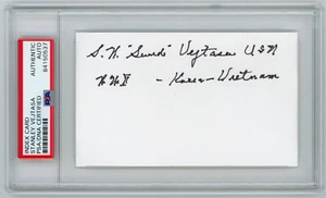 STANLEY VEJTASA signierte Karteikarte - 2. Weltkrieg Flying Ace Veteran Koreanisch - PSA - Bild 1 von 2