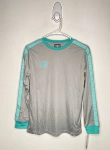 Umbro Premier Diamond Soccer Jersey Shirt Boys Size Large 14/16 Long Sleeve Gray - Picture 1 of 4