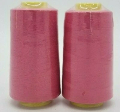 Pacote com 2 Carretéis Grandes Costura Serger Acolchoamento Multiuso T27 Fio 6000 YDS Cone - Imagem 1 de 4
