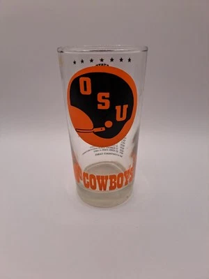 Oklahoma State Cowboys Football Vntg Glass 1975 Season Cup Pistol Pet OSU - Image 1 of 4