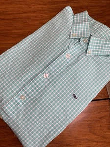 Vineyard Vines Long Sleeve Button Down Green Plaid Whale Shirt Youth Boys XL 18 - Picture 1 of 5