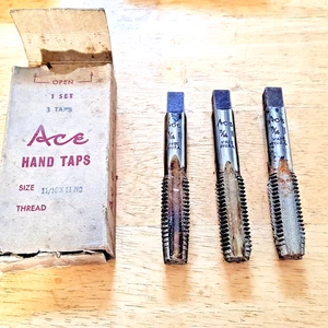 Box Of 3 Ace Hanson 11/16-11 NC Tapered  Hand Tap  USA NEW NOS FREE SHIPPING - Picture 1 of 6