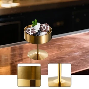 High Footed Ice Cream Cup Stainless Steel Dessert Cup with Round Base Easy to - Picture 1 of 29