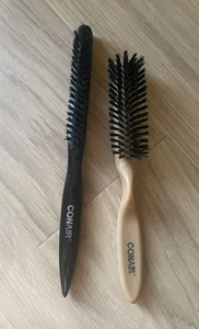 Vintage Conair Boars Bristle Styling Hair Brush USA Wood Wooden & Plastic Brush - Picture 1 of 10