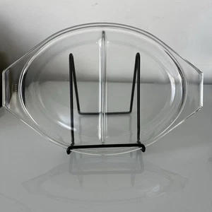 Cazuela ovalada dividida vintage Pyrex tapa transparente solo #945 SIN ASTILLAS - Imagen 1 de 6