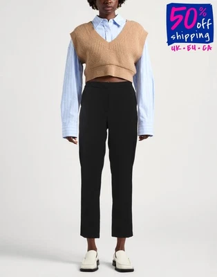 PVP €231 ALPHA STUDIO Pantalón Crepé IT40 US4 UK8 S Negro Hecho en Italia Foto 1 de 4