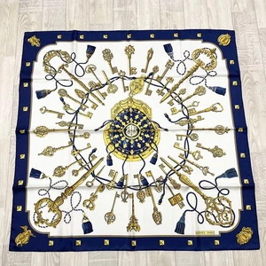 Hermes Carre90 LES CLES Scarf Key Pattern m1_1124 - Picture 1 of 11
