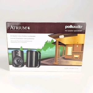 NEW Polk Audio Atrium4 Black Outdoor Speakers Pair SEALED - Picture 1 of 4