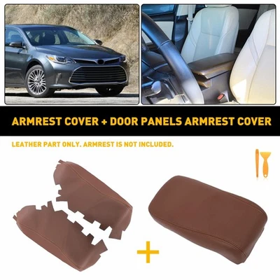 Se adapta a Toyota Avalon 2013-2018 consola tapa reposabrazos y panel puerta cubierta moldura marrón Foto 1 de 4