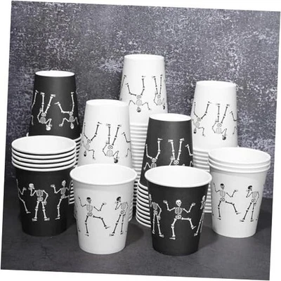 100 piezas tazas de papel de Halloween 9 oz esqueleto café tazas de té bebidas beber  Foto 1 de 4