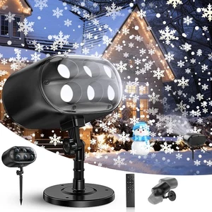 Luces Proyector Navidad Exterior, Luces Proyector Copo de Nieve, Tinte Ajustable... - Imagen 1 de 7