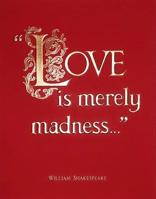 Tarjeta de aniversario de Crane & Company - Tarjeta roja y sobre Love Is Merely Madness - Nueva Foto 1 de 4
