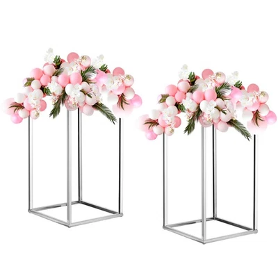Hochzeitsblumenständer Vase Säule, 40 cm hoch Blumenregal Silbertonen, 2 - Bild 1 von 4