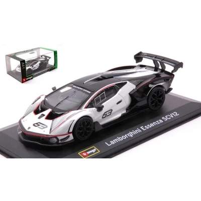 LAMBORGHINI ESSENZA SCV12 N.63 2021 WHITE 1:32 Burago Auto Competizione Modellin - Immagine 1 di 3