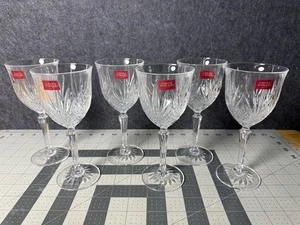 Cristal d'Arques SOFIA Pattern ~7in Tall 5 3/4oz Wine Glasses Set of 6 New - Picture 1 of 6