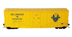 HO Scale Roundhouse Delaware & Hudson D&H 50' "Waffle-Side" Box Car, Kadee's - Picture 1 of 6