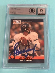 Jim Harbaugh signiert 1990 PRO SET Karte #452 BAS AUTO 10 - Bild 1 von 2