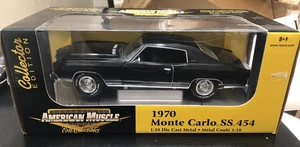 American Muscle ERTL 1970 Monte Carlo SS 454 Black Diecast Model Car - 1:18 - Picture 1 of 11