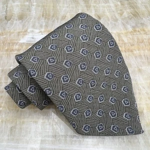 Giorgio Armani Krawatte beige grau modern Medaillon Motiv Seide Handarbeit Italy - Bild 1 von 8