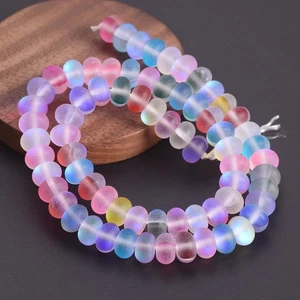70pcs 8x5mm Rondelle Moonlight Matte Crystal Glass Loose Spacer Beads DIY Lot - Picture 1 of 4