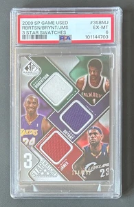 2009-10 SP Game Used 3 Star Swatches Kobe Bryant LeBron James /299 PSA 6 - Bild 1 von 4