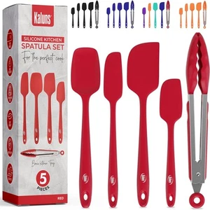 Silicone Spatula Set, 4 Rubber Spatulas 600°F Heat Resistant, Nonstick Seamle... - Picture 1 of 7