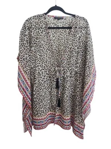 Club Z Collection Women's swim cover-up Top Cinches Waist Kimono M Free Ship - Picture 1 of 4