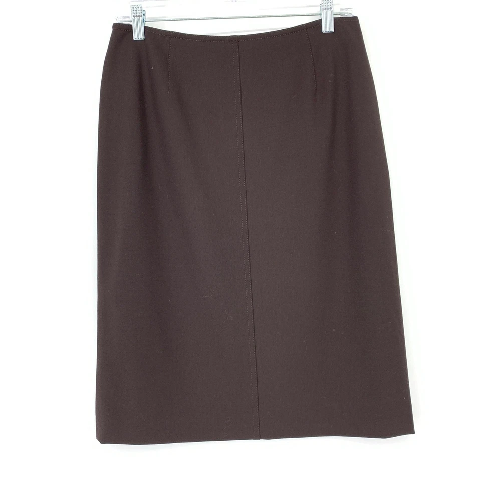 Piazza Sempione Skirt Women's Size 46 US 10 Straight & Pencil Wool Blend Brown - Image 1 of 4
