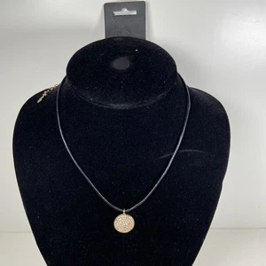 Vintage PILGRIM Danish Design Black Rooe Necklace NEW Drop Pendant 38-46cm - Picture 1 of 5