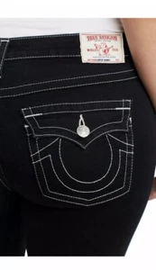 True Religion Women's Super Skinny Contour Stretch Jeans in Body Rinse Black - Picture 1 of 7
