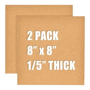 8x8 Cork Board Tiles Bulletin Board 1/5" Thick Small Square Cork Boards for W... - Picture 1 of 6