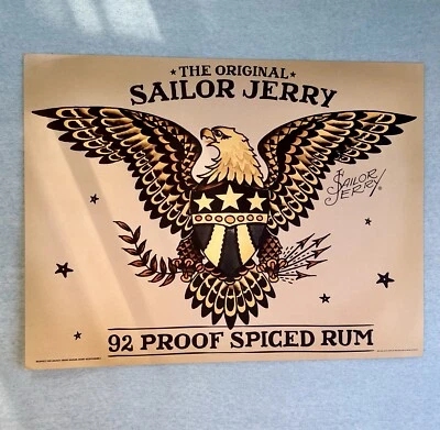 Sailor Jerry Patriotic Bald Eagle Spiced Rum 2013 Alcohol Ad Poster 24"x18” NEW - Image 1 of 4