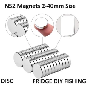 N52 Magnets Strong Fishing Fridge DIY Multiple Size 2-30mm DIY Craft Hole Disc - Picture 1 of 1