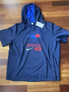 Nike Toronto Blue Jays Short Sleeve Hoodie Sweatshirt City Connect XL NWT MLB - Picture 1 of 3